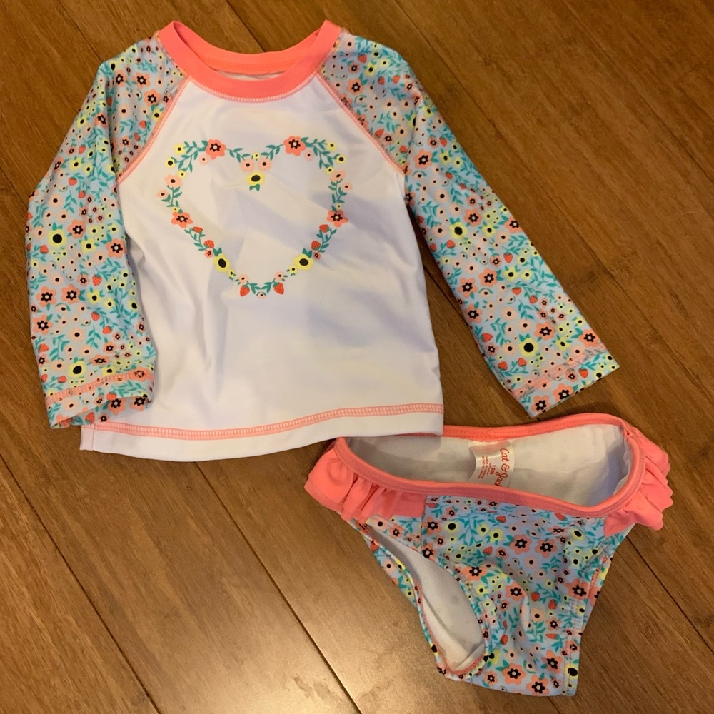Floral heart bathing suit